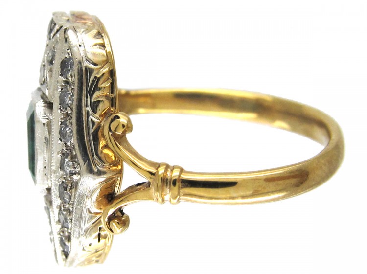 Emerald & Diamond Art Deco Ring