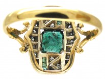 Emerald & Diamond Art Deco Ring