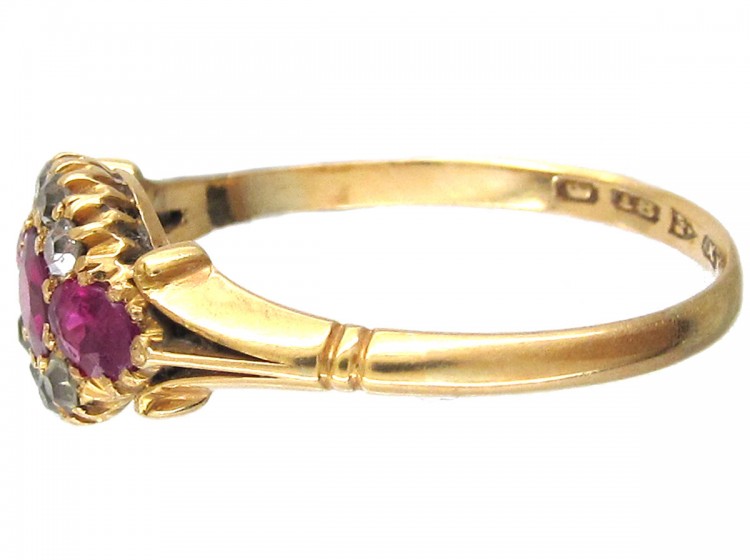 Edwardian Three Stone Ruby & Diamond Ring