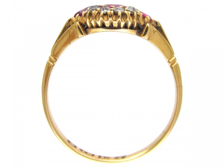 Edwardian Three Stone Ruby & Diamond Ring
