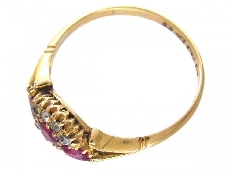 Edwardian Three Stone Ruby & Diamond Ring