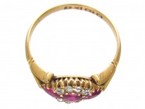 Edwardian Three Stone Ruby & Diamond Ring