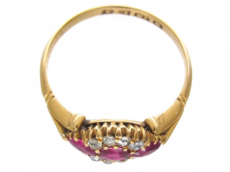 Edwardian Three Stone Ruby & Diamond Ring