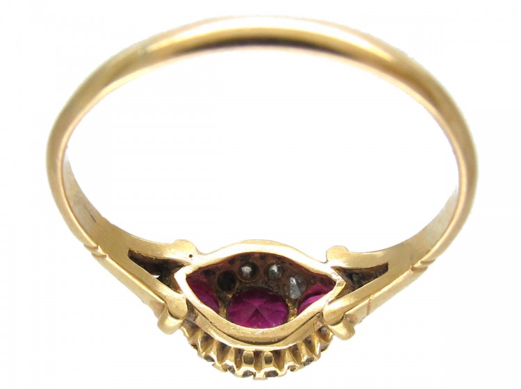 Edwardian Three Stone Ruby & Diamond Ring