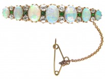 Edwardian Opal, Diamond & Green Garnet Brooch