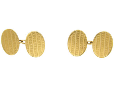 Goldsmiths & Silversmiths Company 18ct Gold Engine Turned Cufflinks