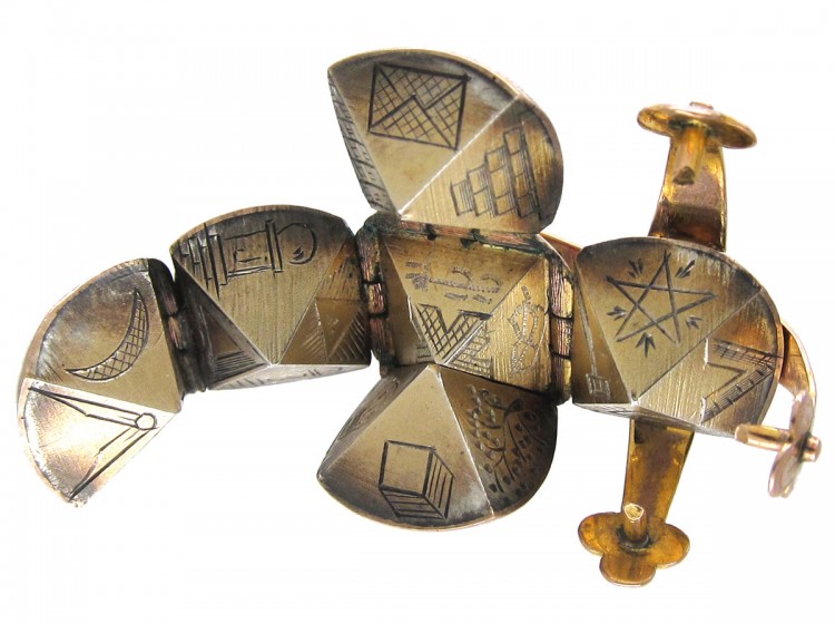 Gold Masonic Ball Pendant