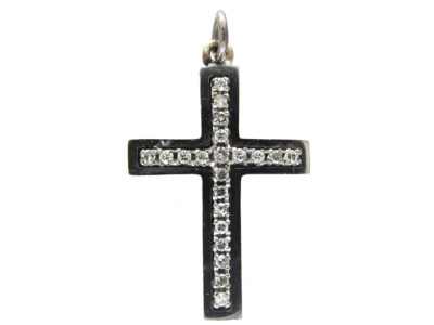 18ct White Gold & Diamond Cross