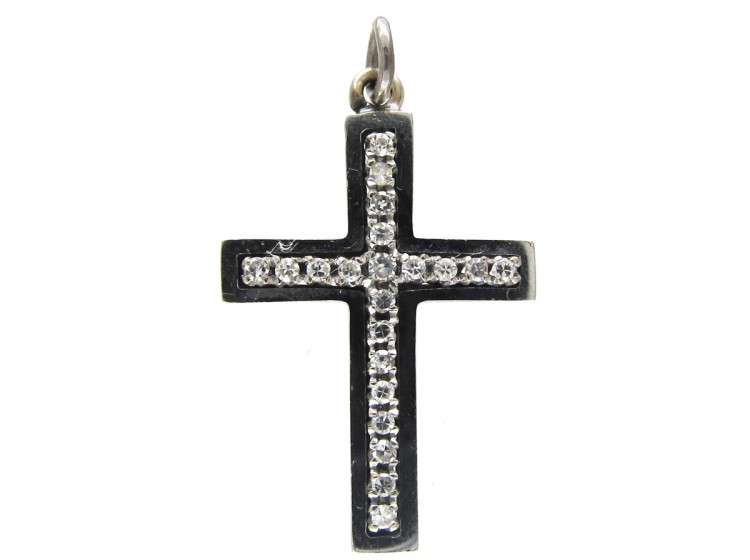 18ct White Gold & Diamond Cross