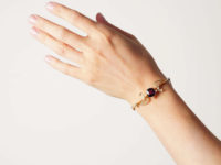 15ct Gold Amethyst & Natural Split Pearls Bangle