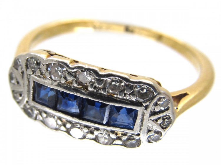 Art Deco Sapphire & Diamond Ring