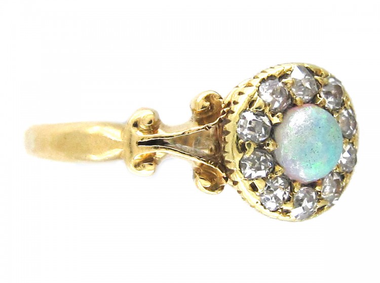Edwardian Opal & Diamond Cluster Ring.