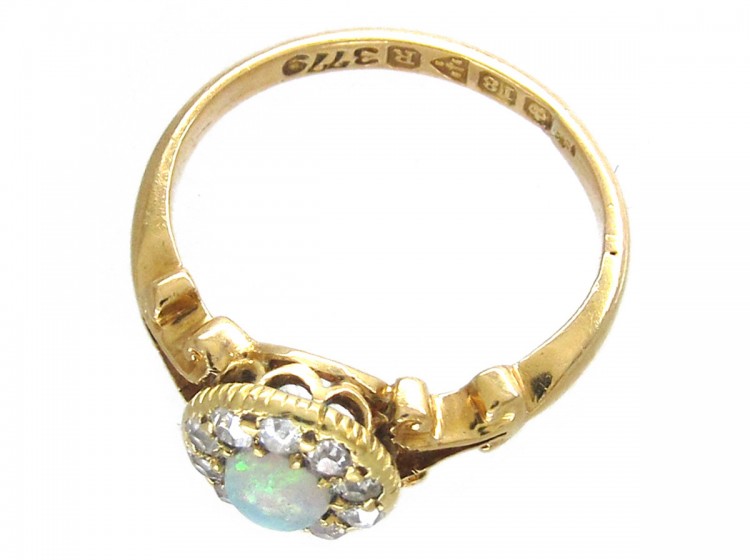 Edwardian Opal & Diamond Cluster Ring.