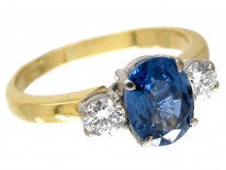 Sapphire & Diamond Three Stone Ring