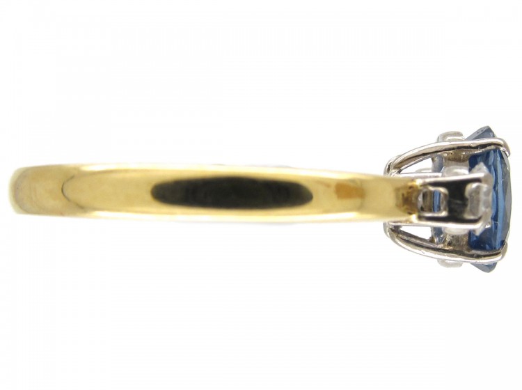 Sapphire & Diamond Three Stone Ring