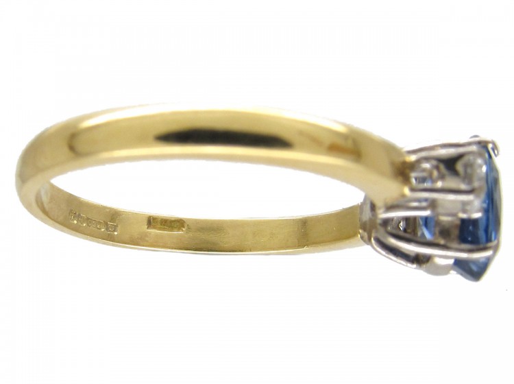 Sapphire & Diamond Three Stone Ring