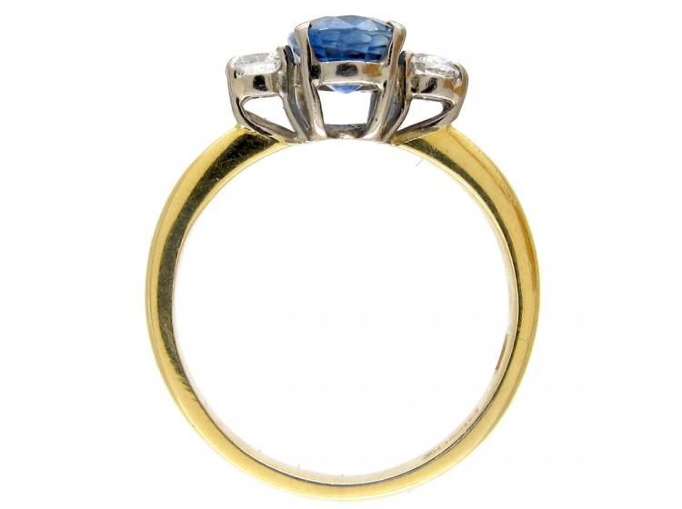 Sapphire & Diamond Three Stone Ring