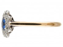 Sapphire & Diamond Edwardian Cluster Ring