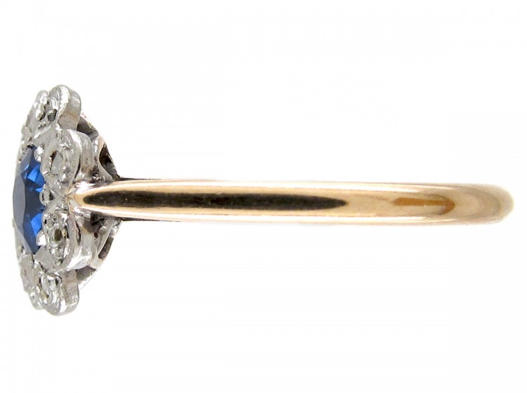 Sapphire & Diamond Edwardian Cluster Ring