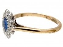 Sapphire & Diamond Edwardian Cluster Ring