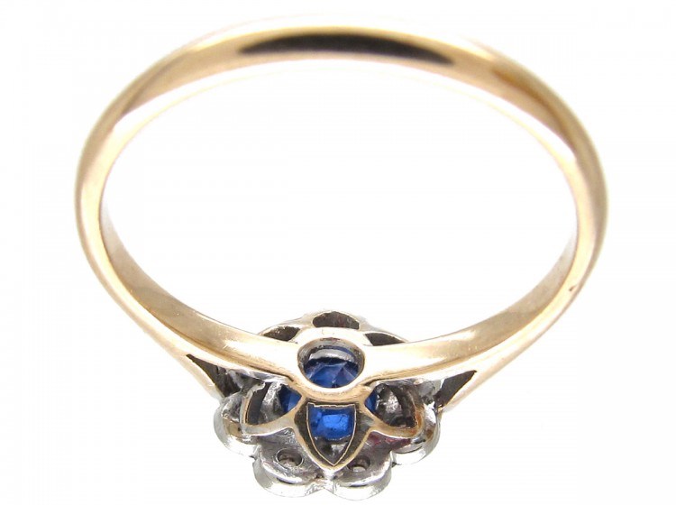 Sapphire & Diamond Edwardian Cluster Ring
