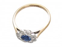 Sapphire & Diamond Edwardian Cluster Ring
