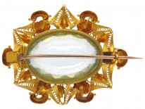 Large Aquamarine 18ct Gold Regency Brooch