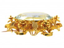 Large Aquamarine 18ct Gold Regency Brooch