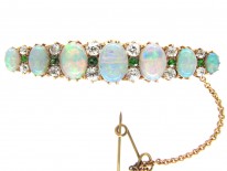 Edwardian Opal, Diamond & Green Garnet Brooch