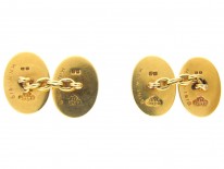 Goldsmiths & Silversmiths Company 18ct Gold Engine Turned Cufflinks