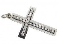 18ct White Gold & Diamond Cross