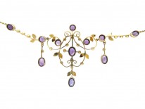 9ct Gold & Amethyst Necklace in Original Case