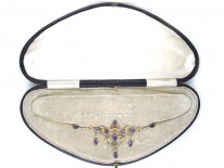 9ct Gold & Amethyst Necklace in Original Case