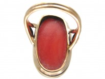 Neoclassical Carved Coral Ring