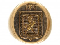 18ct Gold Victorian Intaglio Signet Ring of a Rearing Horse