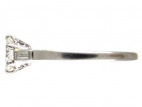 Art Deco Solitaire Diamond Ring with Diamond Baguette Shoulders