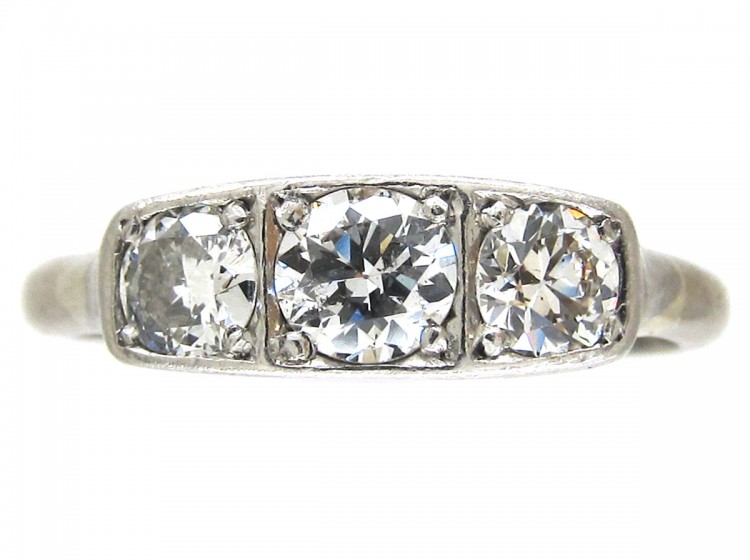 Art Deco Three Stone Diamond Ring