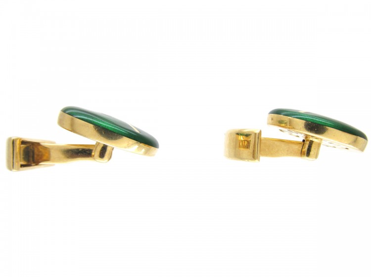 18ct Gold & Enamel Lawn Tennis Cufflinks