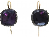 Georgian Amethyst Paste Earrings