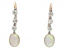 Edwardian Opal ​& Diamond Drop Earrings