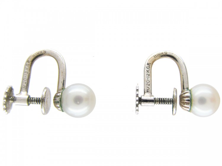 Pearl Screw on Earrings by Birks of Canada