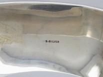 Wide Silver Engraved Leaf Design Bangle