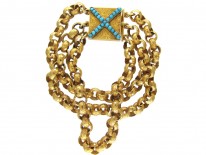 Georgian 18ct Gold Bracelet with Turquoise Set Clasp