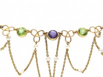 15ct Gold Suffragette Festoon Necklace