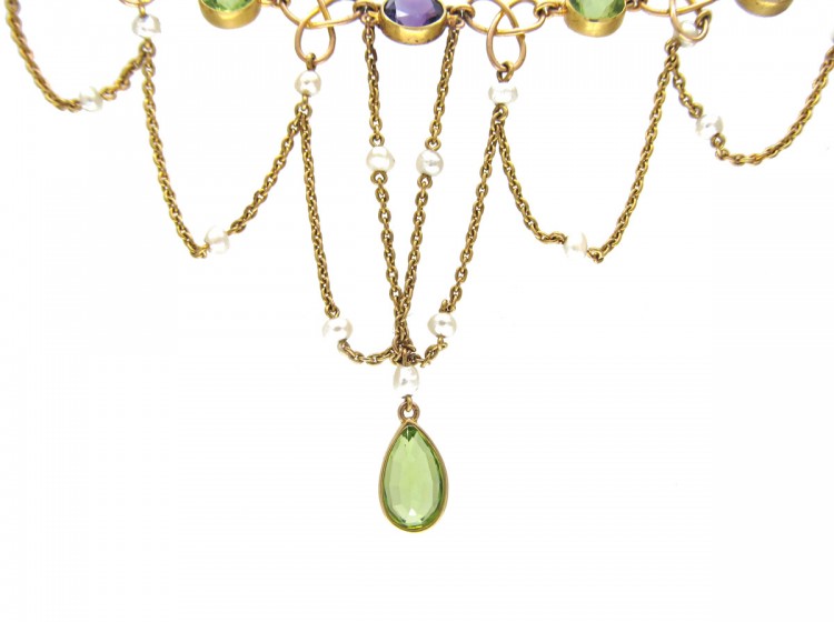 15ct Gold Suffragette Festoon Necklace