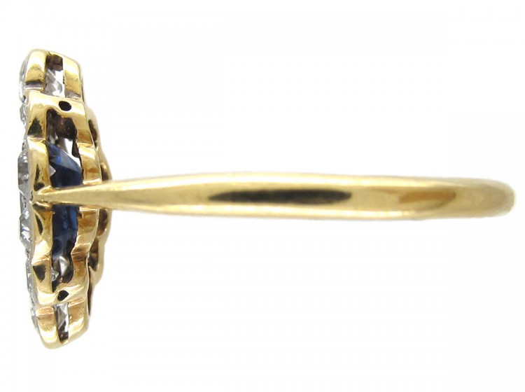 Edwardian Sapphire & Diamond Cluster Ring