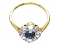 Edwardian Sapphire & Diamond Cluster Ring