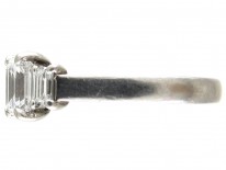 Platinum Three Stone Baguette Cut Diamond Ring