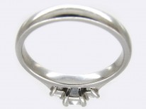 Platinum Three Stone Baguette Cut Diamond Ring