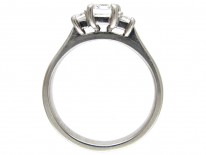 Platinum Three Stone Baguette Cut Diamond Ring